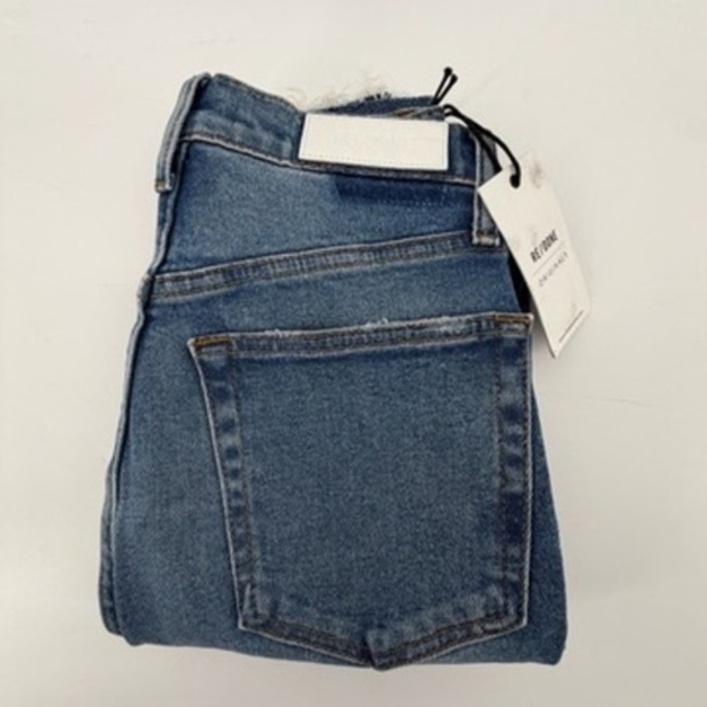 RE/DONE 90s Ultra High Rise Skinny‎ Jeans Regal Dark Crystal Distressed 26 NEW